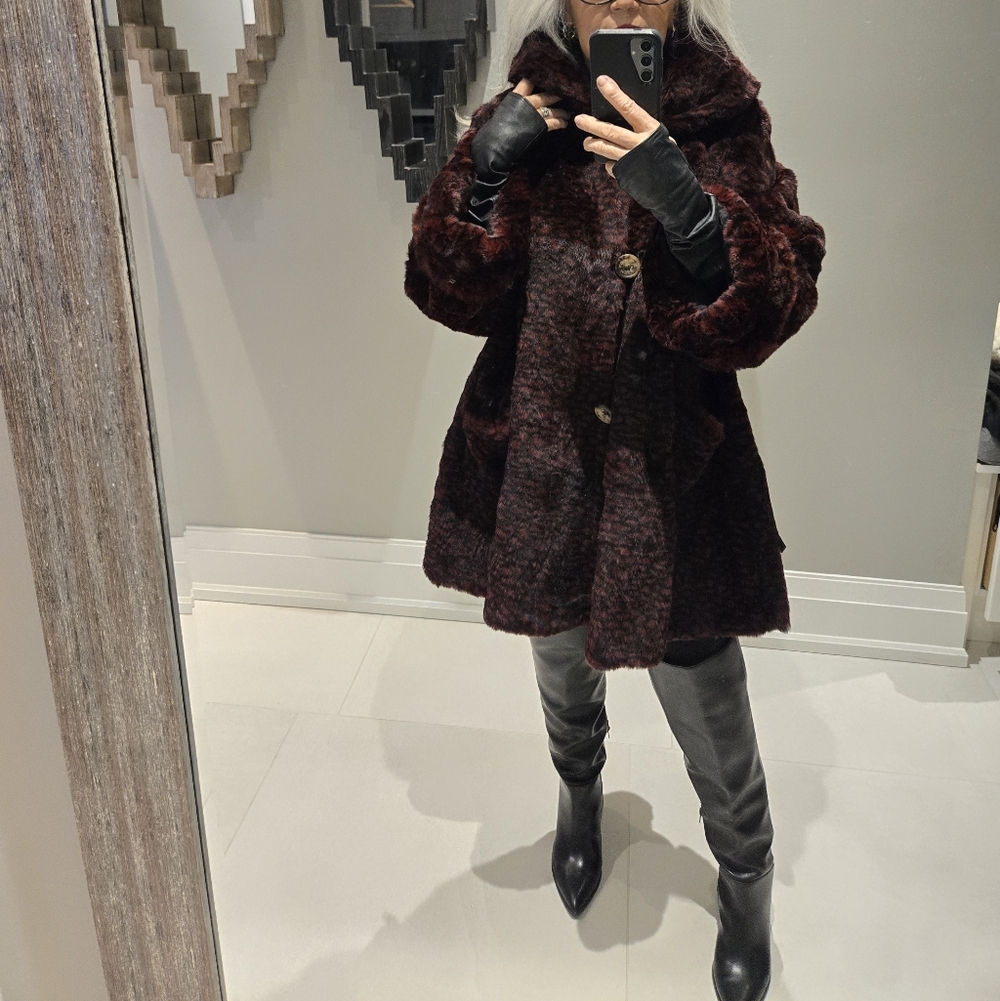 Ileana Genuine Fur Coat Sz Med